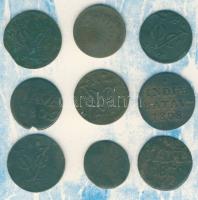 Holland Kelet-India 1746-1810. 9db klf pénz, benne klf tartományi címerek T:2,3,4