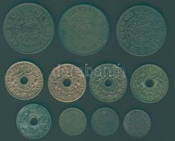 Holland India 1920-45. 1/2c (3x), 1c (4x), 5c (1x), 2 1/2c (3x) T:2,3