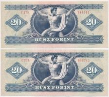 1980. 20Ft (2x) sorszámkövetők T:II