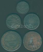 Ausztria/magyar verdejel 1790-1816. 1/4Kr (1x), 1Kr (2 klf), 3Kr (2 klf) T:2,3,3/4