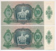 1936. 10P (2x) "*B 246" csillagos sorozatszámmal, egyugrásos sorszámkövetők T:I,I- 
Adamo...