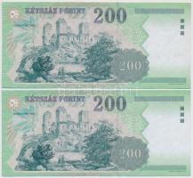 2004. 200Ft "FB" (2x) sorszámkövetők T:II