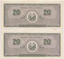 Románia 1950. 20L (2x) sorszámkövetők T:II egyiken ragasztónyom
Romania 1950. Lei (2x) sequential s...