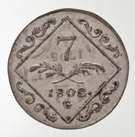 1802G 7kr Ag "I. Ferenc" Nagybánya (4,5g) T:2 
Hungary 1802G 7 Kreuzer Ag "Franz I&q...