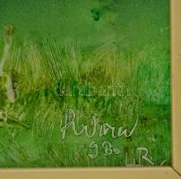 Ruttka Ferenc (1926- ): Korhadt fa. Olaj, farost, jelzett, keretben 40×30 cm