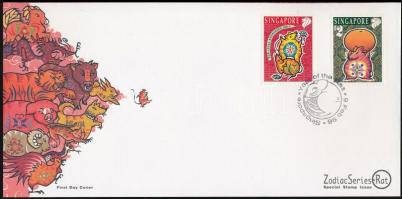 Chinese New Year set + block 2 FDC Kínai újév sor + blokk 2 FDC-n