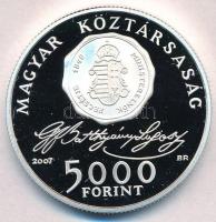 2007. 5000Ft Ag "Batthyány Lajos" részben aranyozott T:PP Adamo EM209