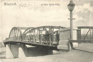 Kisjenő, Chisineu-Cris; A Fehér-Körös hídja. Messzer Lipót kiadása / Cris river bridge (fa)