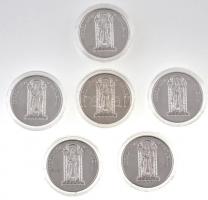 DN "Árpád-Házi Szentjeink" 6db klf ezüstözött Cu-Ni emlékéremből álló éremszett díszdobozb...