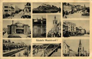 8 db régi magyar és történelmi magyar városképes lap (Kassa, Munkács, Palicsfürdő, Szabadka, Ungvár,...