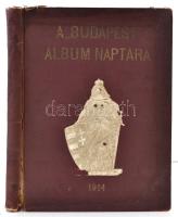 1914 A &quot;Budapest&quot; album-naptára. 1914. XXXV. évf.  Szerk.: Gara József. Bp., 1914, Wodianer F. és Fiai. Fekete-fehér fotókkal, illusztrációkkal. Kiadói egészvászon-kötés, kopott borítóval, sérült gerinccel, foltos, a napló résznél ceruzás bejegyzésekkel, és firkával.