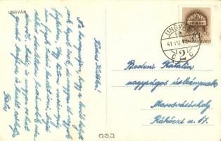 8 db régi magyar és történelmi magyar városképes lap (Krasznahorkaváralja, Munkács, Palicsfürdő, Sza...