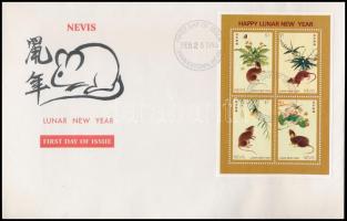 Chinese New Year mini sheet + block on 2 FDCs Kínai újév kisív + blokk 2 FDC-n