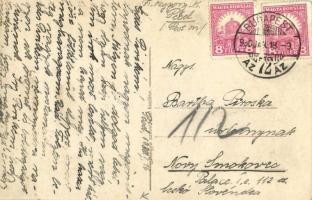 5 db régi magyar és történelmi magyar városképes lap (Balatonlelle, Tiszanána, Szalkszentmárton, Péc...