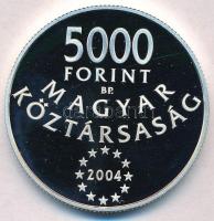2004. 5000Ft Ag "Magyarország az Európai Unió tagja" részben aranyozott T:PP 
Adamo EM190