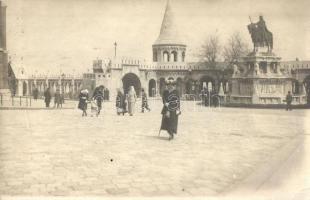 1917 Budapest I. Halászbástya, Szent István szobor. photo (EK)