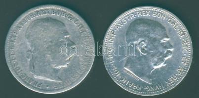 Ausztria 1893. 1Kr Ag T:3 + 1916. 1Kr Ag T:2 kis ph.