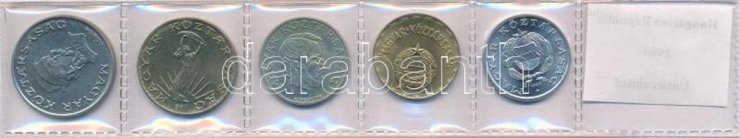 1990. 1Ft-20Ft 5xklf db, kiadatlan forgalmi sor laminált fóliatokban, "Magyar Köztársaság"...