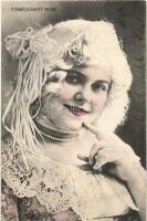 2 db régi hölgyek motívumlap: Tomcsányi Rusi színésznő, 1 szecessziós enyhén erotikus hölgy / 2 pre-...