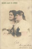 2 db régi színésznő motívumlap: Blaha Lujza és Sárika, Hegyi Aranka / 2 pre-1945 Hungarian actress motive cards