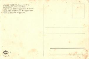 Pöstyén, Pistyan, Piestany; Iszap-pakolás a fürdőben, belső / mud treatment, spa interior (fl)