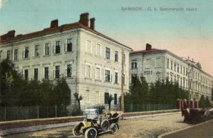 Sambir, Sambor; C. k. Seminaryum naucz / teaching seminar, automobile (EK)