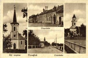 Tiszaújlak, Vylok; utcakép, Református templom, Görögkatolikus templom. Brenner Sándorné kiadása / street view, Roman catholic and Greek catholic churches (EK)