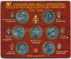 Vatikán ~2009. Vatikán alapításának 80. évfordulója (7xklf) szuvenír emlékérem eredeti csomagolásban T:1 Vatican ~2009. 80th Anniversary of the Vatican (7xdiff) souvenir commemorative medallions in original packing C:UNC