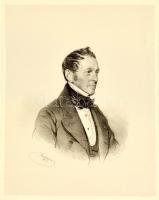 cca 1859 Josef Kriehuber (1800-1876): Azonosítatlan férfi portréja, litográfia, papír, Joseph Stoufs Wien, paszpartuban, 25×22,5 cm
