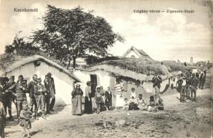 Kecskemét, Cigány város, folklór. Fekete Soma kiadása / Zigeuner-Stadt