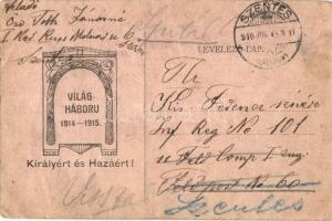 Világháború 1914-1915. Királyért és Hazáért! Tábori postai levelezőlap / WWI Austro-Hungarian K.u.K. military field postcard. Feldpostkarte (EB)