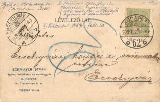 Eckmayer István épület, műlakatos és redőny-gyár reklámlapja. Budapest XIII. Tisza utca 8. / Hungari...