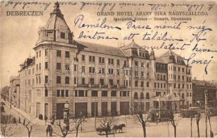 Debrecen, Grand Hotel Arany Bika Nagyszálloda (igazgatók: Kovács, Németh), villamos (EK)