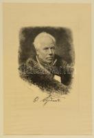 1880 Viktor Bobrov (1842-1918): Azonosítatlan férfi portréja, litográfia, papír, paszpartuban, 21,5×14,5 cm