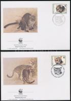 WWF Vadmacskák 4 klf érték és 4 FDC WWF Wild cat 4 values and 4 FDC