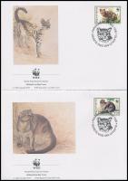 WWF Wildcats 4 values and 4 FDC WWF Vadmacskák 4 klf érték és 4 FDC