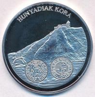 DN A magyar pénz krónikája - Hunyadiak kora Ag emlékérem tanúsítvánnyal (20g/0.999/38,61mm) T:PP