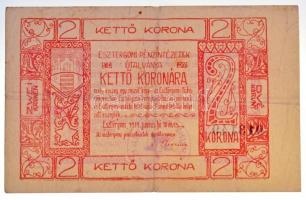 Esztergom 1919. június 10. 2K utalvány, "Esztergom vármegyei munkás és katonatanács" felül...