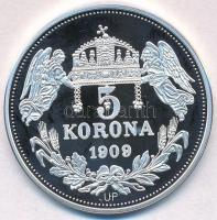 DN "Királyi koronák - Mátyás 5 korona 1909" Ag emlékérem tanúsítvánnyal (20g/0.999/38,61mm...