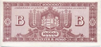 1946. 100.000BP eltolódott hátlapi nyomat T:III szép papír