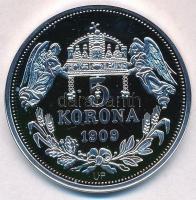 DN "Királyi koronák - V. László 5 korona 1909" Ag emlékérem tanúsítvánnyal (20g/0.999/38,6...