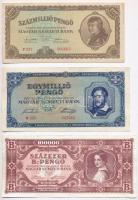 8db-os vegyes magyar korona és pengő bankjegy tétel T:I--III