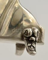 Ezüst (Ag.) szalvétatartó, jelzett, m: 9,5 cm, nettó 103 g