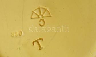 Körmöcbányai szőlős tányér, jelzett, kis lepattanással, d: 17,5 cm