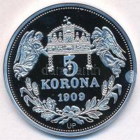 DN "Királyi koronák - III. Ferdinánd 5 korona 1909" Ag emlékérem tanúsítvánnyal (20g/0.999...