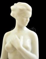 Női akt, fehér mázas porcelán, hibátlan, jelzés nélkül, m:28 cm