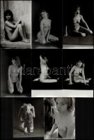 cca 1971 Aktfotózások, 21 db vintage fotó, 9x12 cm és 9x14 cm