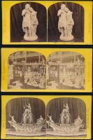 1862 Londonban megrendezett világkiállításon készült sztereó pozitív képpárok, 21 db vintage sztereo...