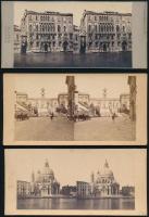cca 1890 Olaszországi sztereó papírképek, 18 db képpár, 9x17,5 cm / Italy, 18 stereo photos
