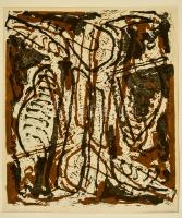 Somlai Vilma (1938-2007): Pedig milyen vidáman indult, színes linó, papír, jelzett, paszpartuban, 35,5×30 cm